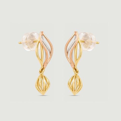 Fluid Layered Gold Drop Earrings