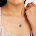 Glossy Glam Silver Pendant & Chain,,hi-res view 2