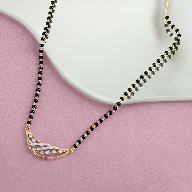 Woven Waves Gold and Diamond Mangalsutra,,hi-res image number null