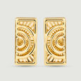 Intricate Geometric Gold Stud Earrings,,hi-res view 3