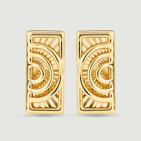 Intricate Geometric Gold Stud Earrings