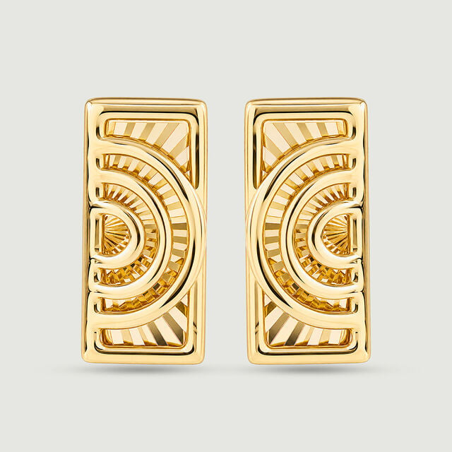 Intricate Geometric Gold Stud Earrings,,hi-res image number null