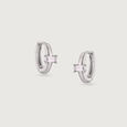 Sleek Glimmer Silver Earrings,,hi-res view 3