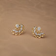 Dazzling Whirls 14 Kt Gold & Diamond Stud Earrings,,hi-res view 1