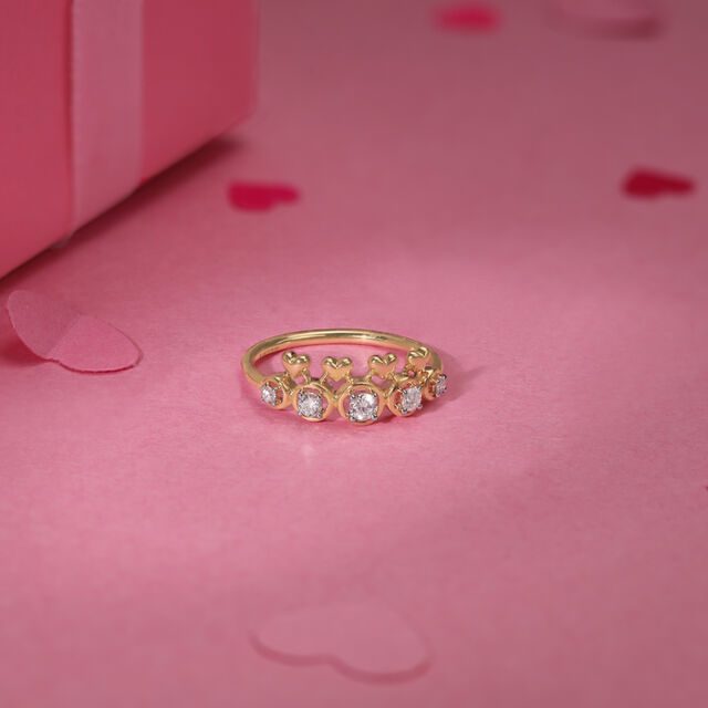Heart Shine Diamond & Gold Ring,,hi-res image number null