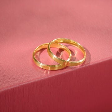 Soulmate Band 18KT Gold Couple Ring -Single Piece