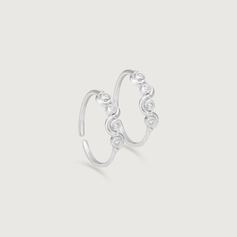 Dainty Gleam Silver Toe Rings