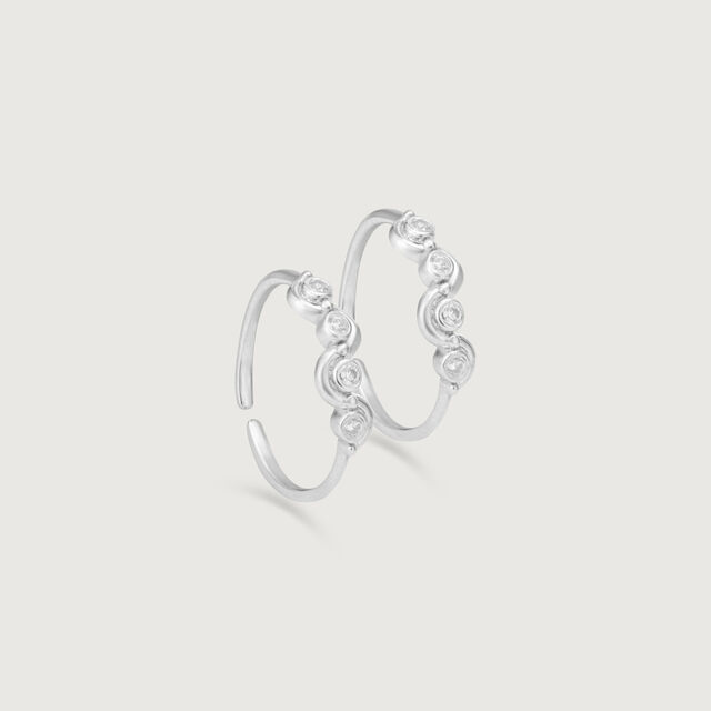 Dainty Gleam Silver Toe Rings,,hi-res image number null