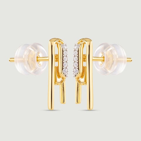 Edgy Sculptural Diamond Stud Earrings