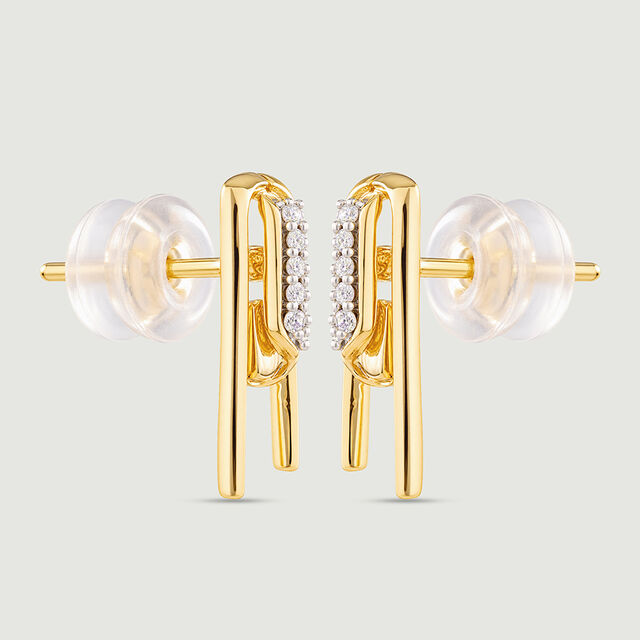 Edgy Sculptural Diamond Stud Earrings,,hi-res image number null