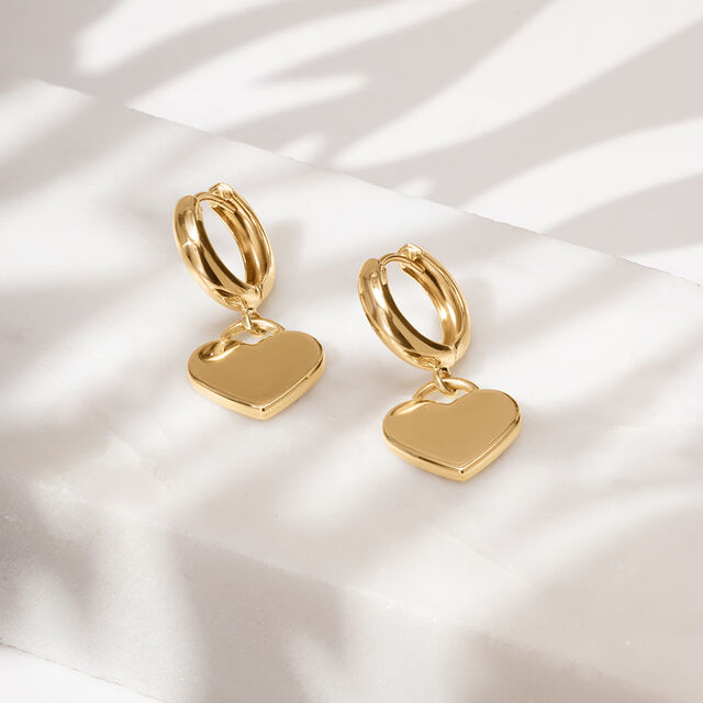 Buy Chic Heart 18KT Gold Hoop Earrings Online Mia by Tanishq