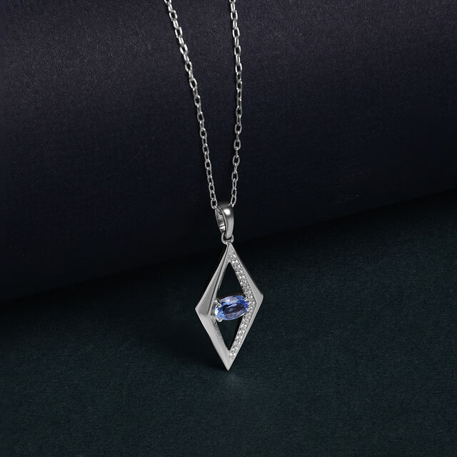 Sleek Geometric Silver Necklace,,hi-res image number null