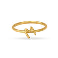 Letter M 14KT Yellow Gold Initial Ring,,hi-res view 2
