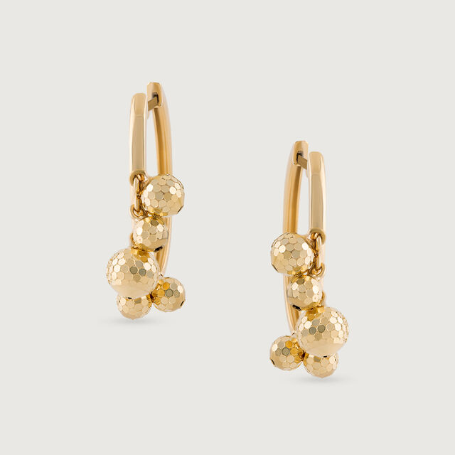 Disco Ball Gold Hoop Earrings,,hi-res image number null