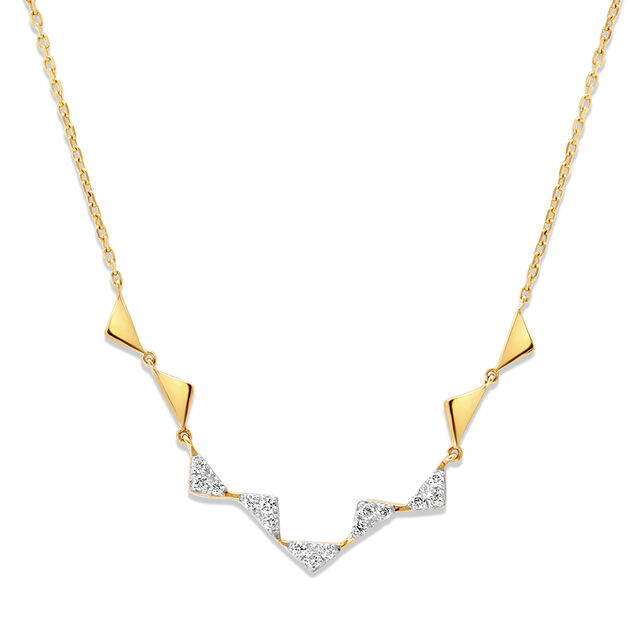 14KT Yellow Gold Divine Peaks Diamond Necklace,,hi-res image number null