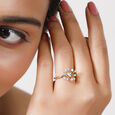 14KT Yellow Gold Sparkling Petals Diamond Finger Ring,,hi-res view 1