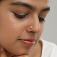 Twinkling Star Gold and Diamond Nose Pin,,hi-res view 2