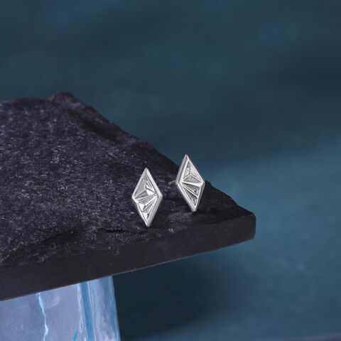 Chic Prism Silver Stud Earrings