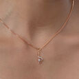 Graceful Twist Gold & Diamond Pendant,,hi-res view 2