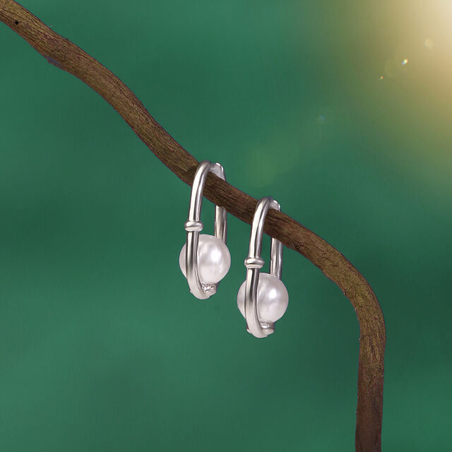 Bubble Loop Silver Hoop Earrings,,hi-res image number null