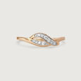 Wavelit Leaves 14 Kt Gold & Diamond Finger Ring,,hi-res view 3