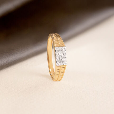 Stacked Vibes Gold & Diamond Finger Ring for Men