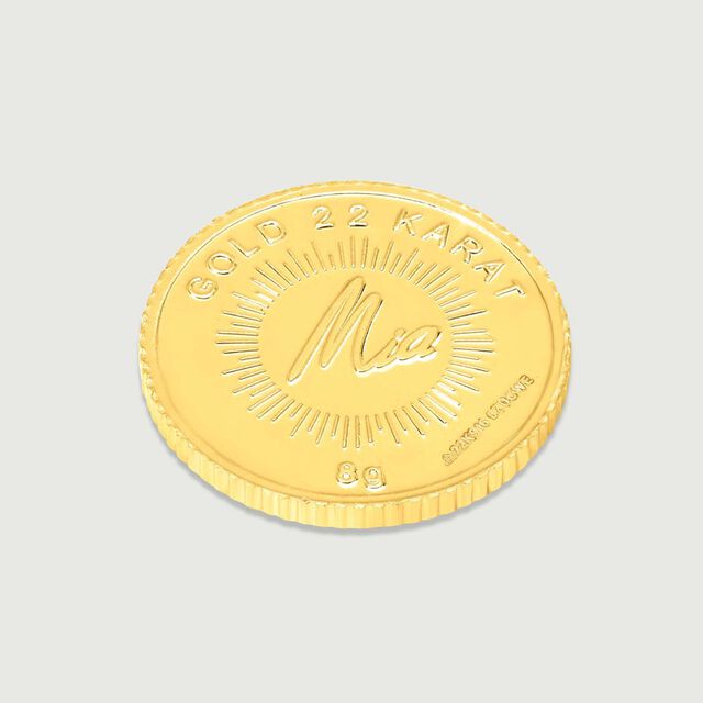 8 GM 22 Karat Stunning Lotus Gold  Coin,,hi-res image number null