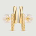 Tactile Linear Gold Stud Earrings,,hi-res view 5