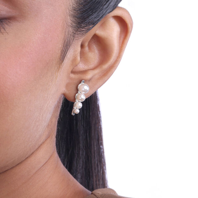 Cascade Glow Silver Stud Earrings,,hi-res image number null