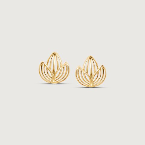 Chic Canopy Gold Stud Earrings