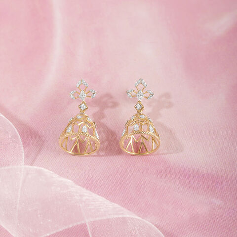Lippan Splendour Gold & Diamond Jhumka