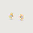 Classic Sunburst Diamond Stud Earrings,,hi-res view 3