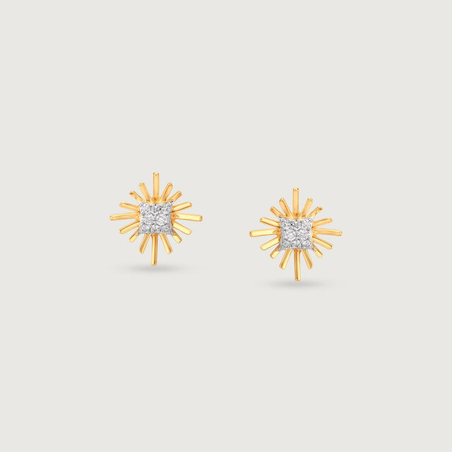 Classic Sunburst Diamond Stud Earrings,,hi-res image number null