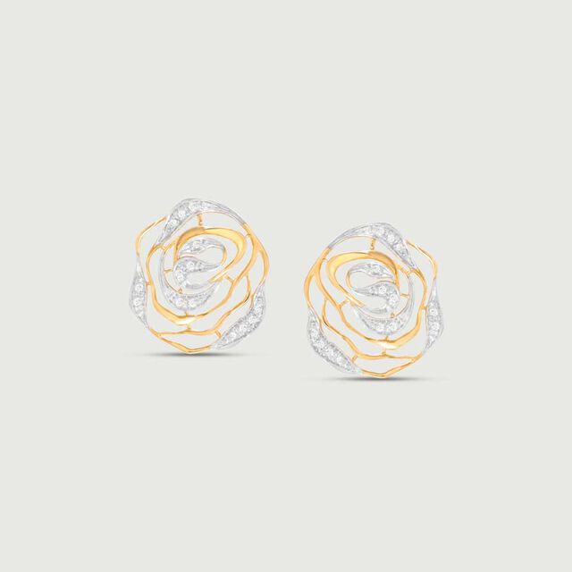 Elegant Swirl Diamond Stud Earrings,,hi-res image number null