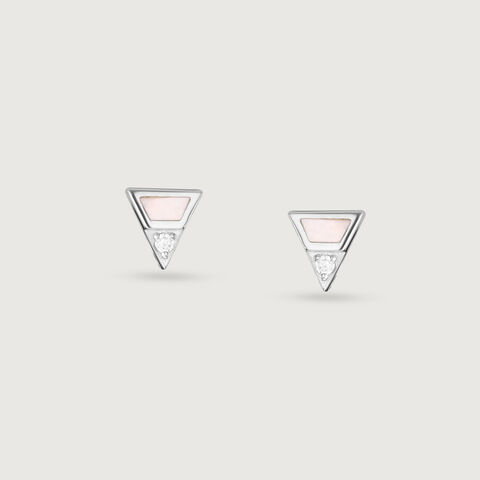 Sleek Prism Silver Stud Earrings