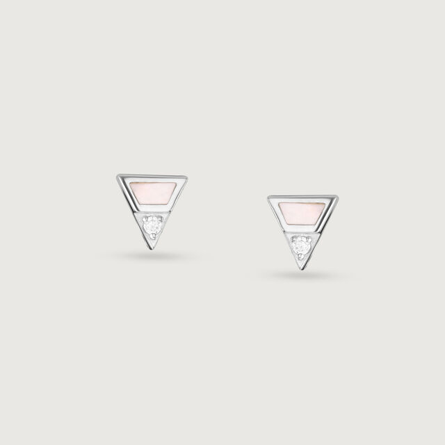 Sleek Prism Silver Stud Earrings,,hi-res image number null