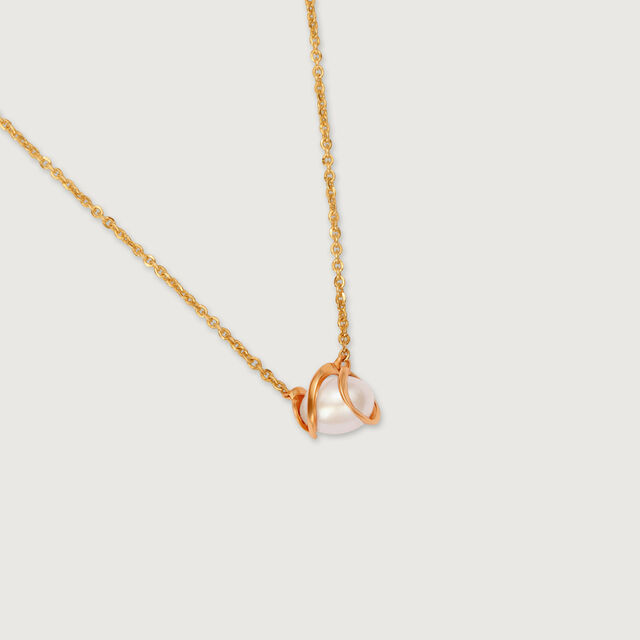 Graceful Allure 14 Kt Gold & Pearl Necklace,,hi-res image number null