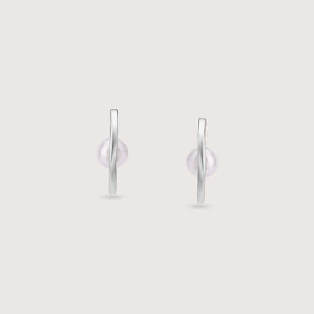Bubble Twist Silver Hoop Earrings,,hi-res image number null