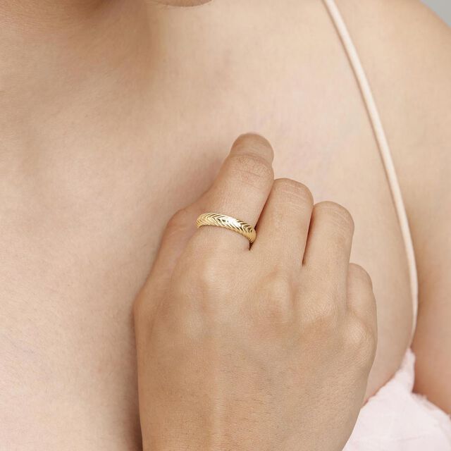 Striking Groove Gold Ring,,hi-res image number null