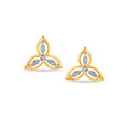 18 Karat Yellow Gold Dainty Diamond Stud Earrings,,hi-res view 1