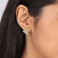 Shimmering Skyline Cluster 14KT Diamond Stud Earrings,,hi-res view 2