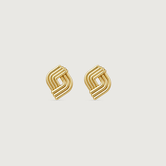 Layered Rhythm Gold Stud Earrings,,hi-res image number null