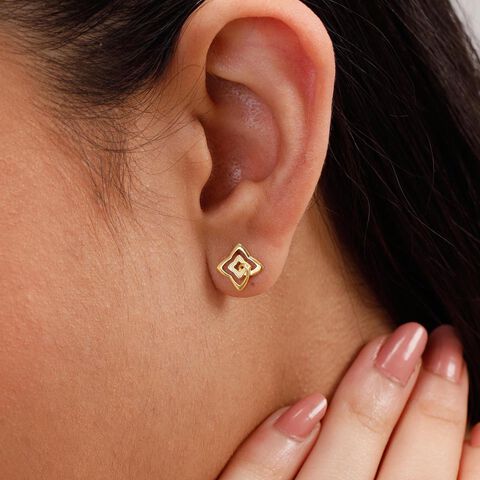 Radiant Bloom Gold Stud Earrings