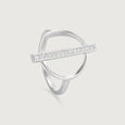 Structured Geometric Silver Ring,,hi-res view 3