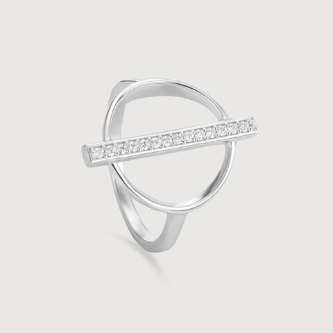 Structured Geometric Silver Ring