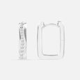 Sinuous Chic Silver Hoop Earrings,,hi-res view 4