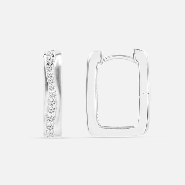 Sinuous Chic Silver Hoop Earrings,,hi-res image number null