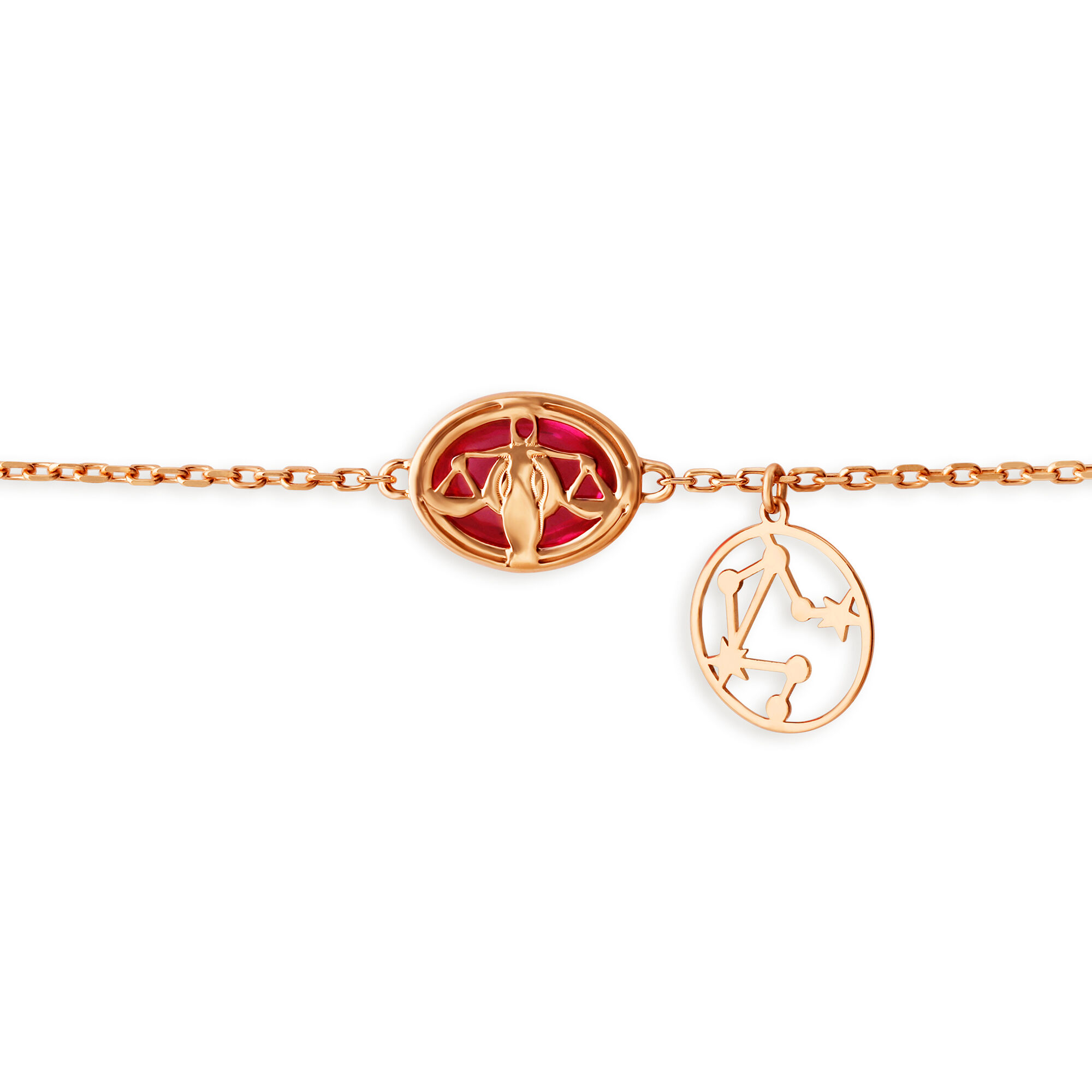 14KT Libra Birthstone Rose Gold Bracelet