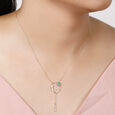 14KT Yellow Gold Rare Emerald and Diamond Split Necklace,,hi-res view 1