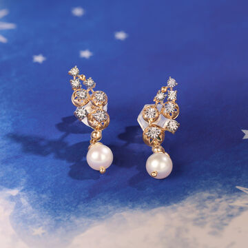 Pearlescent Cluster 14KT  Drop Earrings